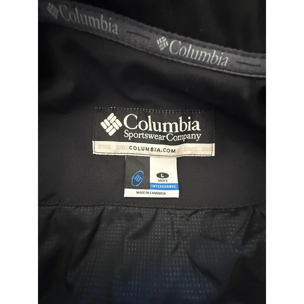 Columbia Interchange Jacket Mens L Grey Red Excellent Omni-Tech Waterproof Shell